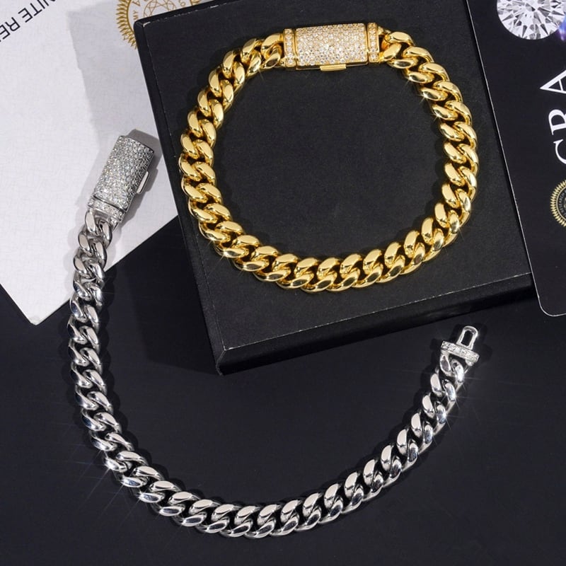 【grt32】Iced Out Moissanite Cuban Necklace (8mm)