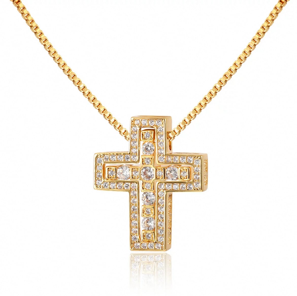 【grt11】Zirconia Cross Necklace