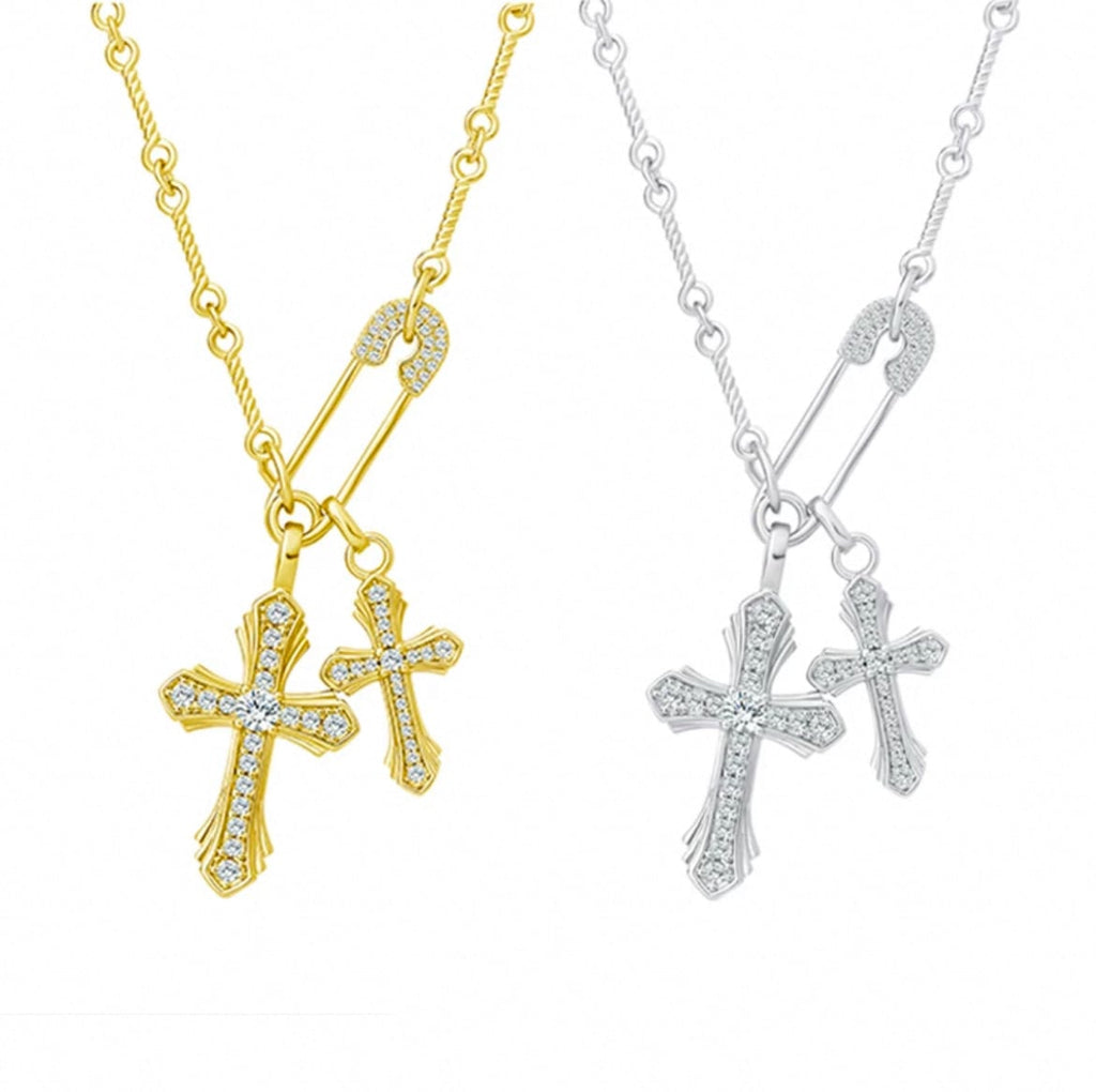 【grt12】Dual Cross Necklace
