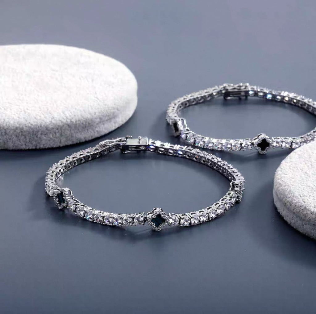 【grt44】Clover Tennis Chain Bracelet