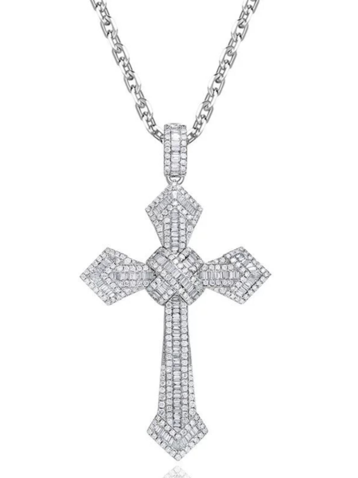 【grt26】Moissanite Cross Pendant