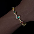【grt67】Iced out Gemstone Bracelet