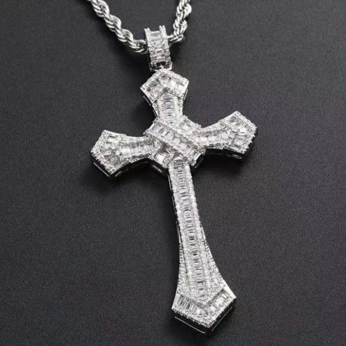 【grt26】Moissanite Cross Pendant