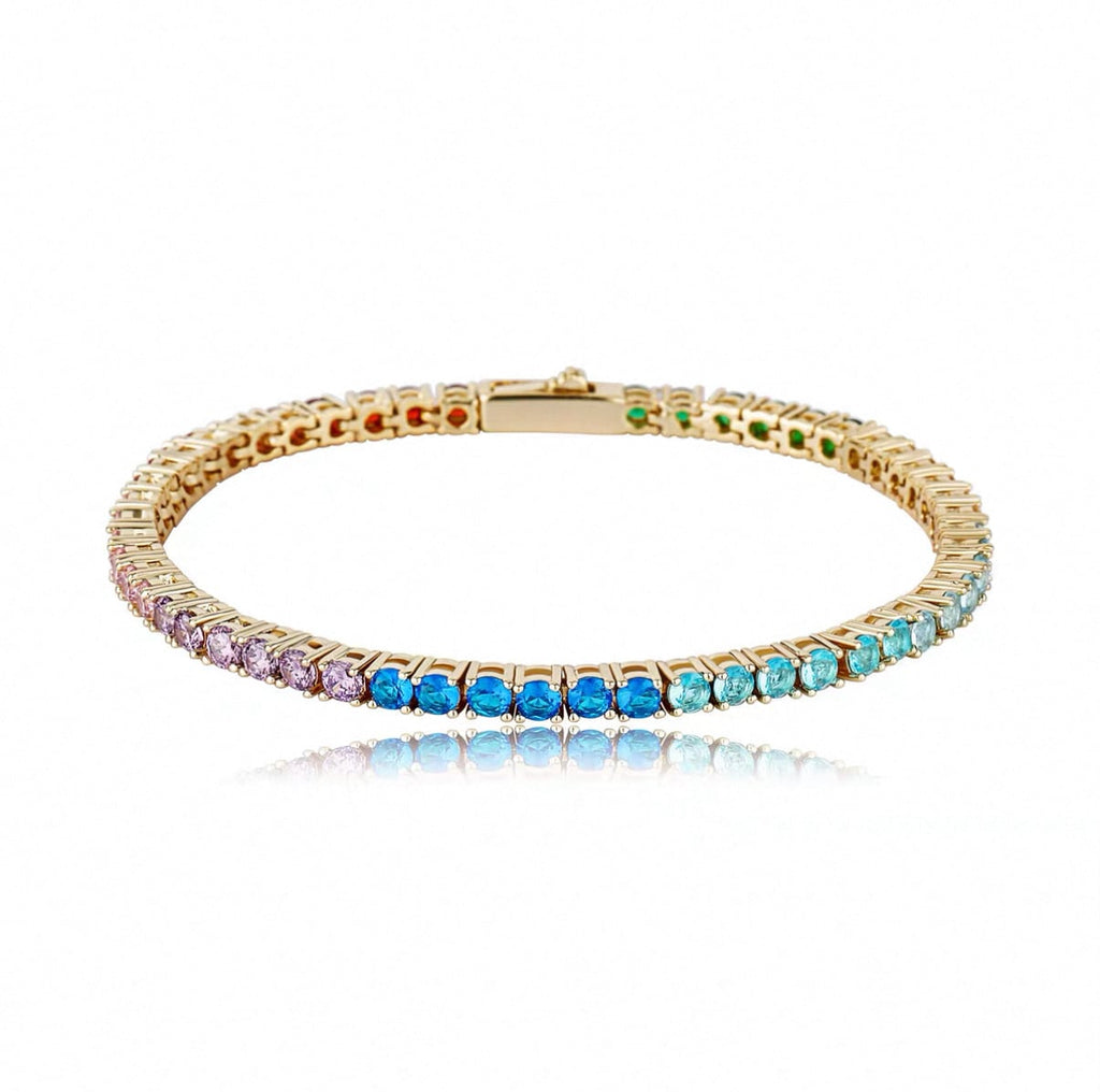 【grt57】Rainbow Tennis Chain Bracelet(3mm)