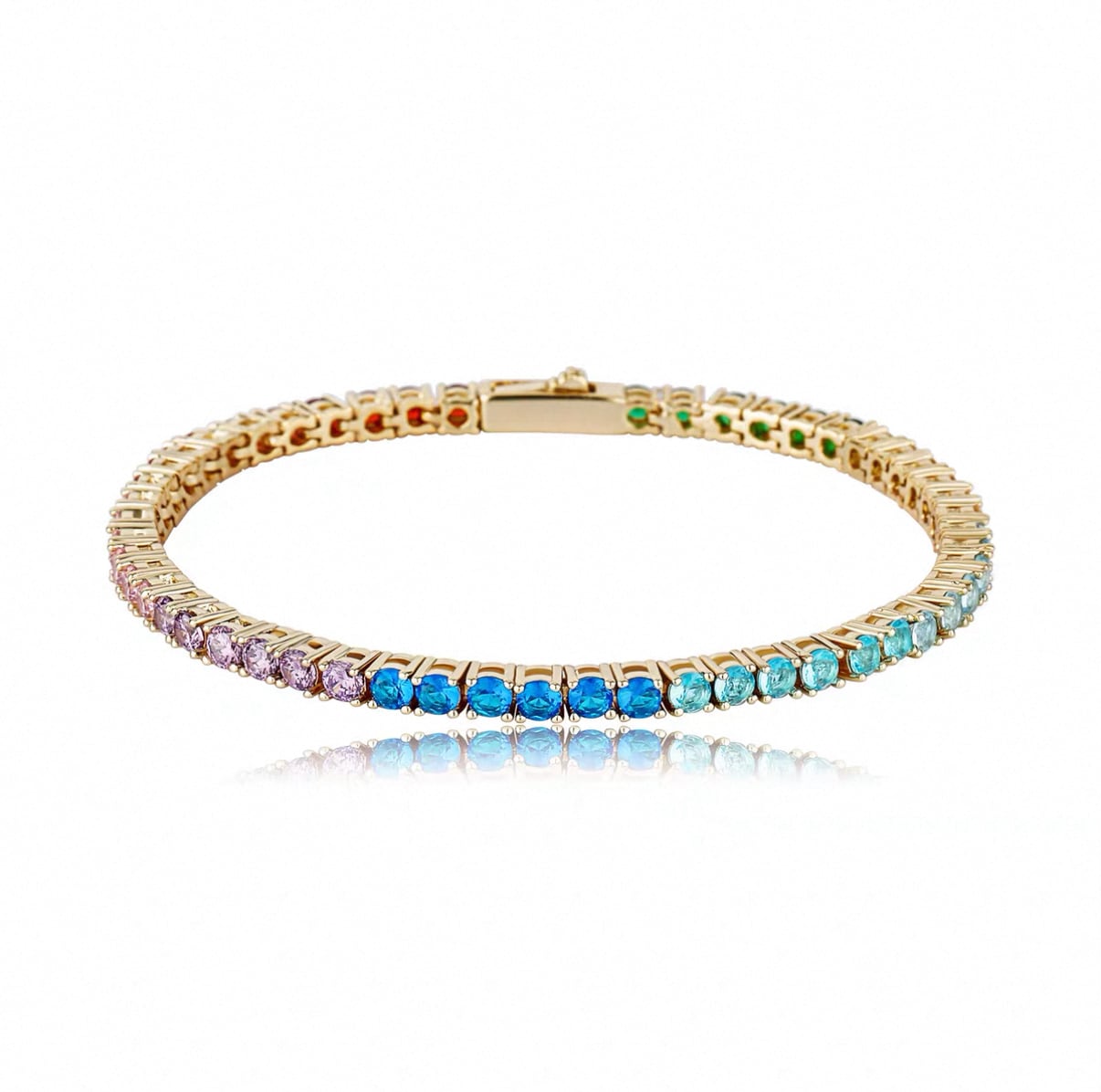 【grt57】Rainbow Tennis Chain Bracelet(3mm)