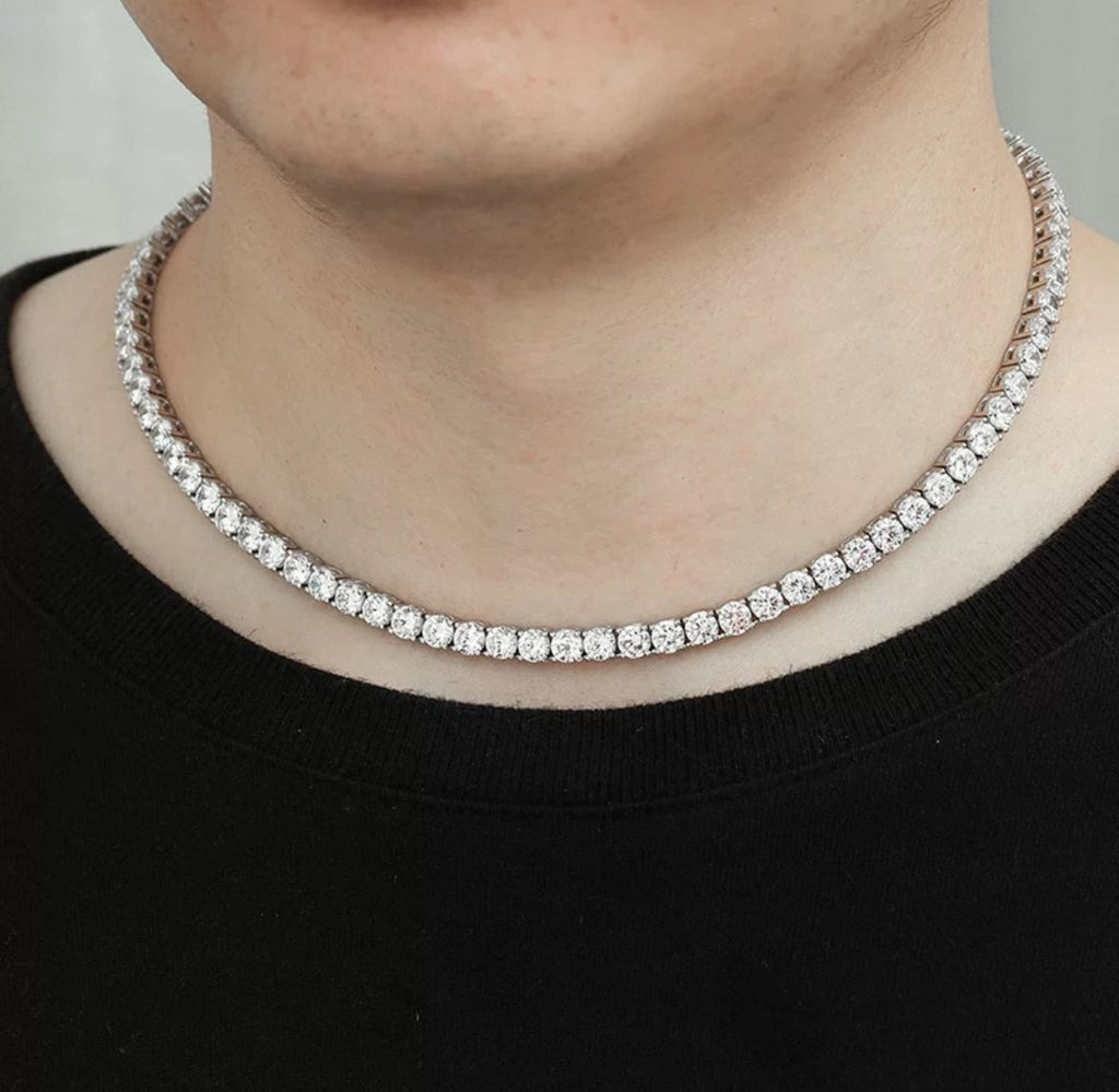 【grt23】Moissanite Tennis Chain Necklace (3mm）