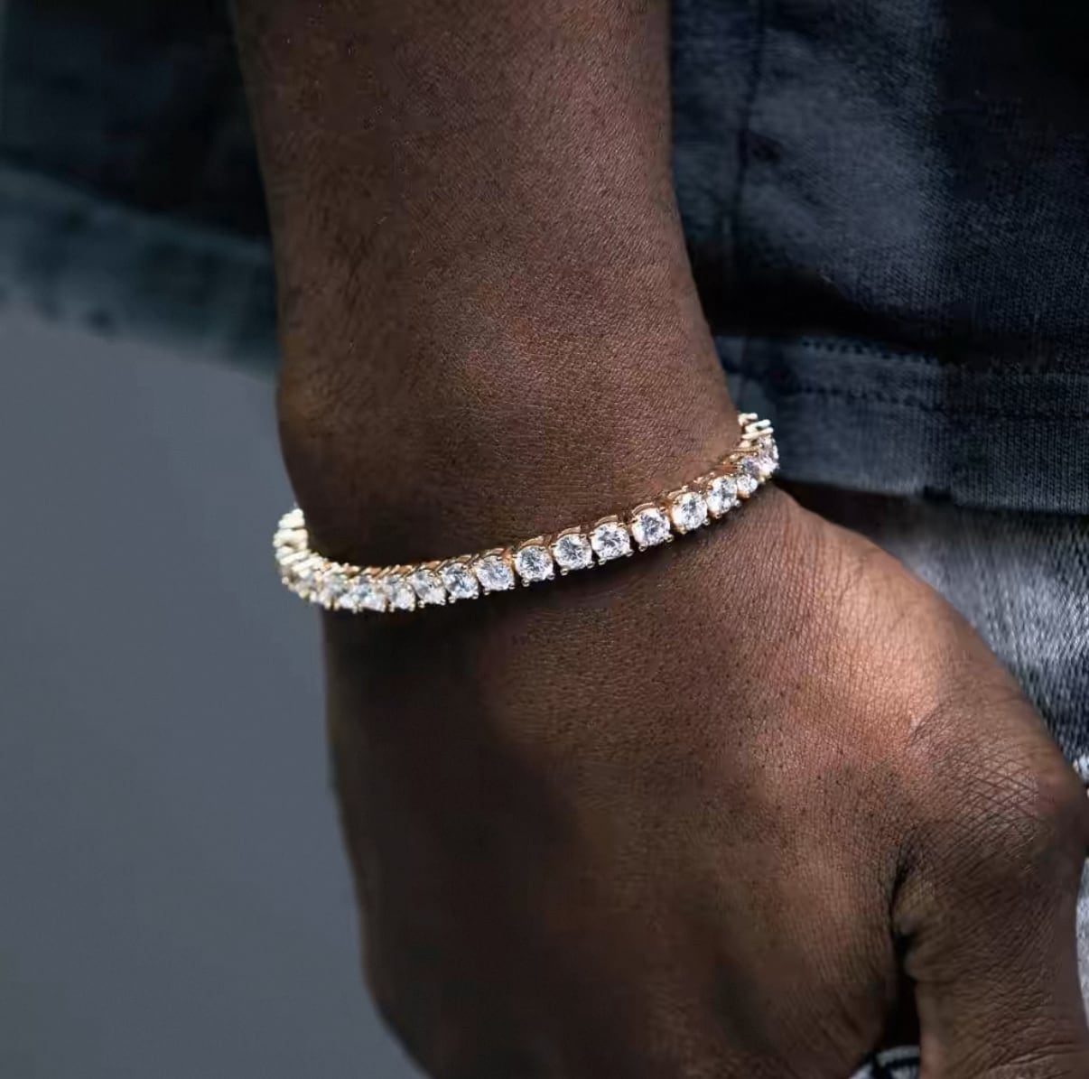 【grt03】Iced out Tennis Chain Bracelet
