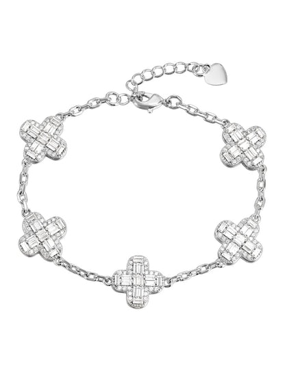 Iced out luxury clover bracelet