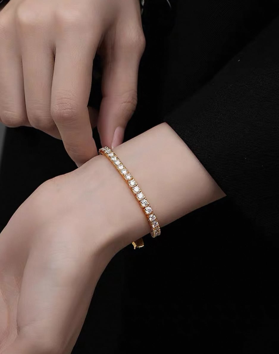 【grt55】Moissanite Tennis Chain Bracelet(3mm)