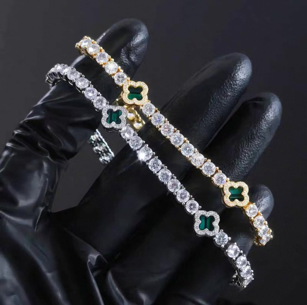【grt44】Clover Tennis Chain Bracelet