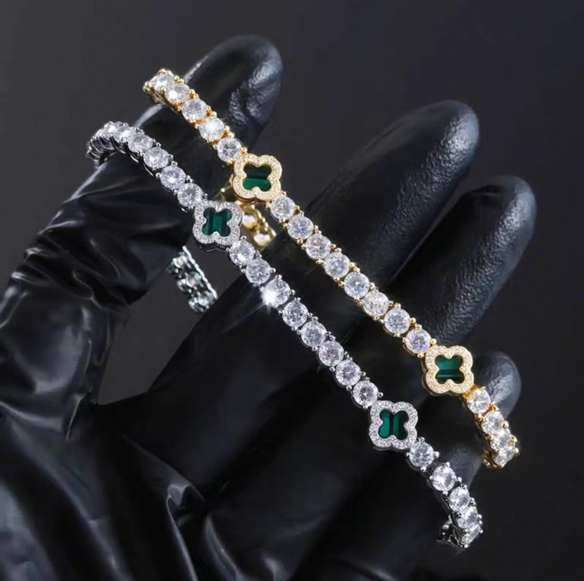 【grt44】Clover Tennis Chain Bracelet