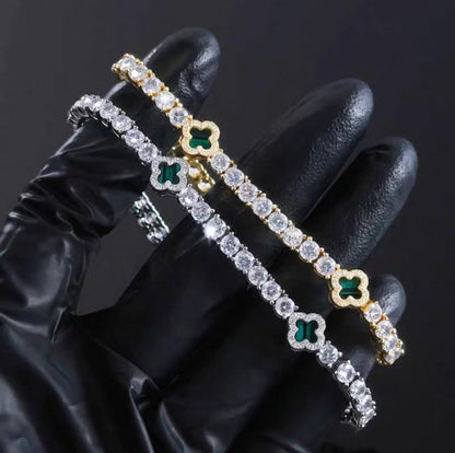 【grt44】Clover Tennis Chain Bracelet