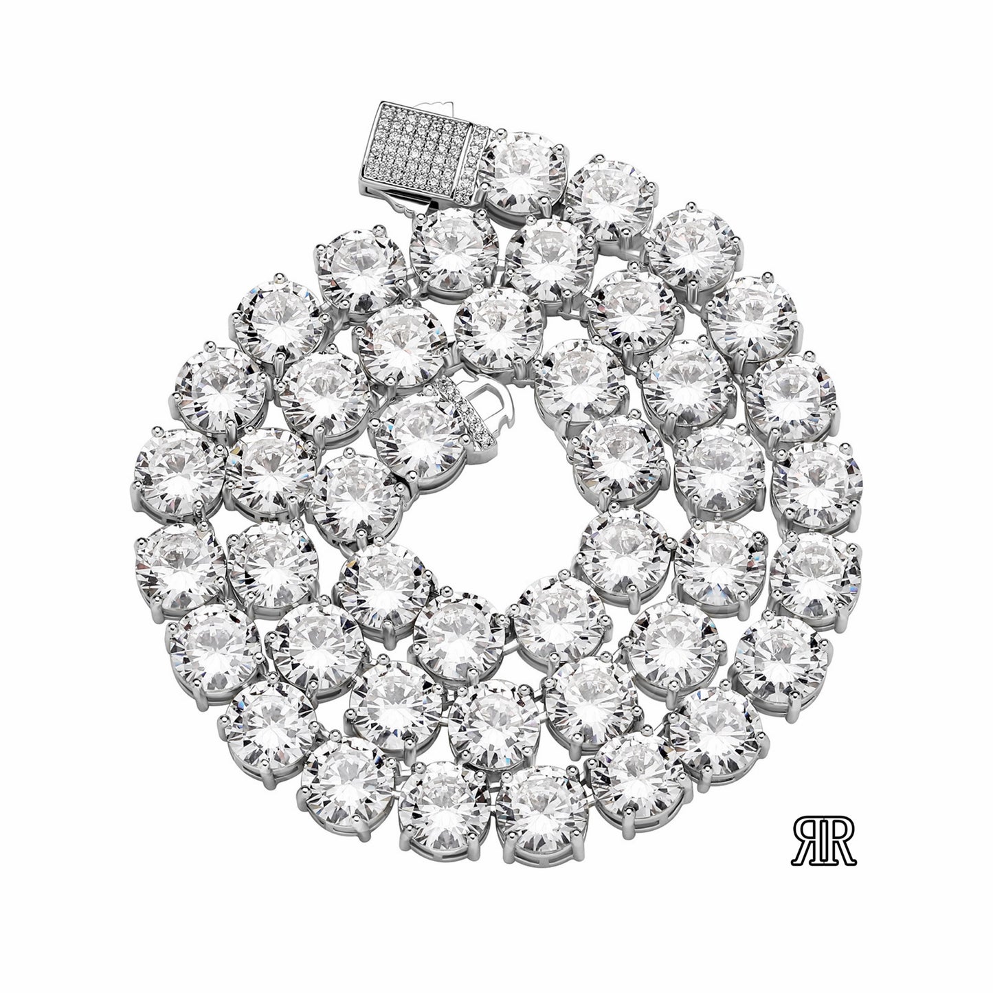 【grt68】Iced out tennis chain necklace[10mm]