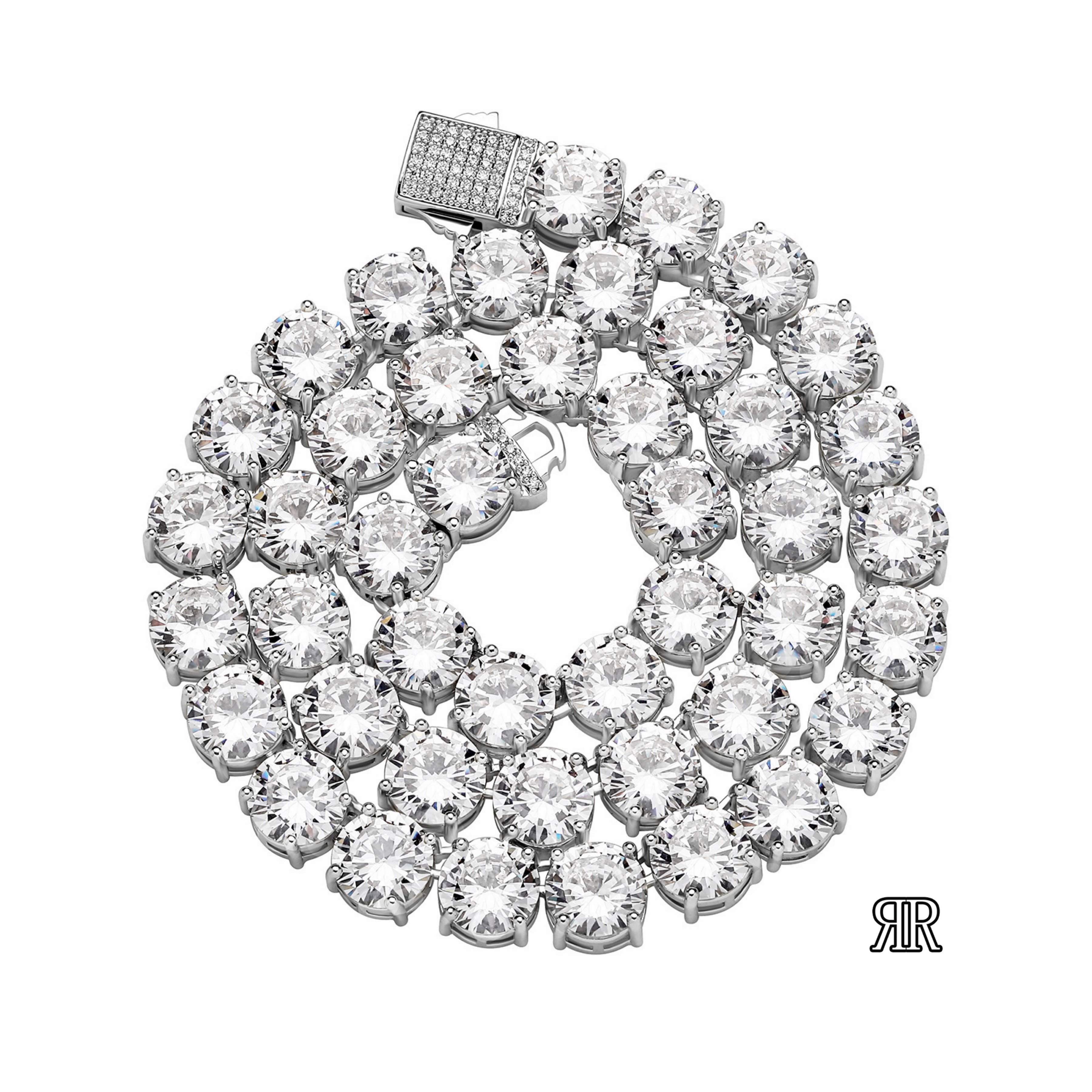 【grt68】Iced out tennis chain necklace[10mm]