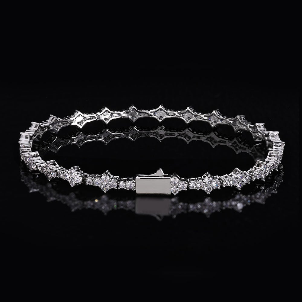 【grt65】Iced out triple cut tennis chain bracelet