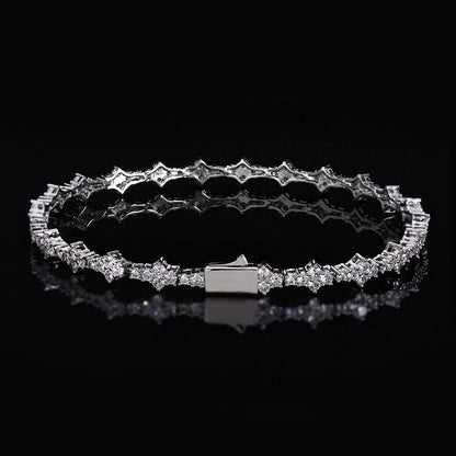 【grt65】Iced out triple cut tennis chain bracelet