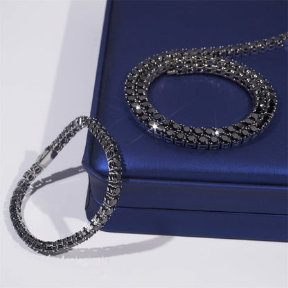 【grt35】Black Moissanite Tennis Bracelet (4mm)