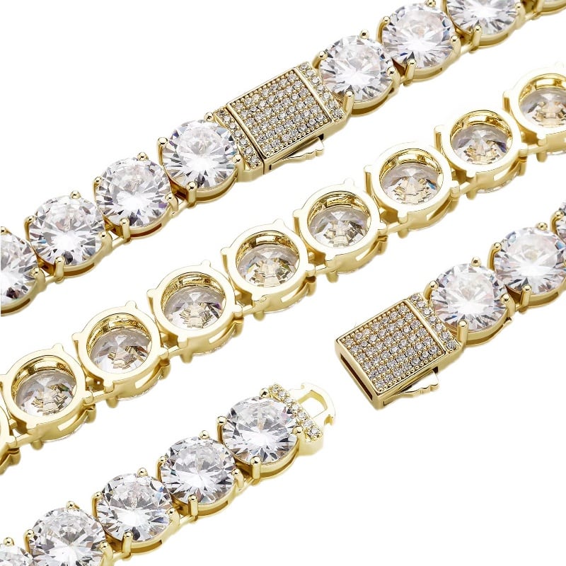 【grt68】Iced out tennis chain necklace[10mm]