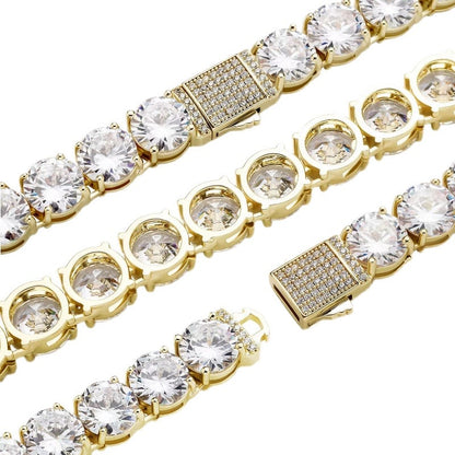 【grt68】Iced out tennis chain necklace[10mm]