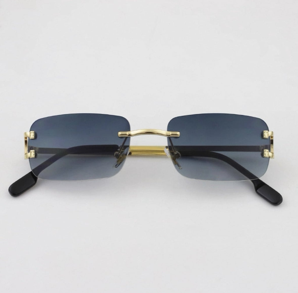 Narrow-Frame Rimless Sunglasses