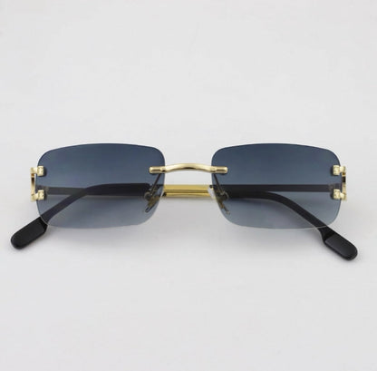Narrow-Frame Rimless Sunglasses