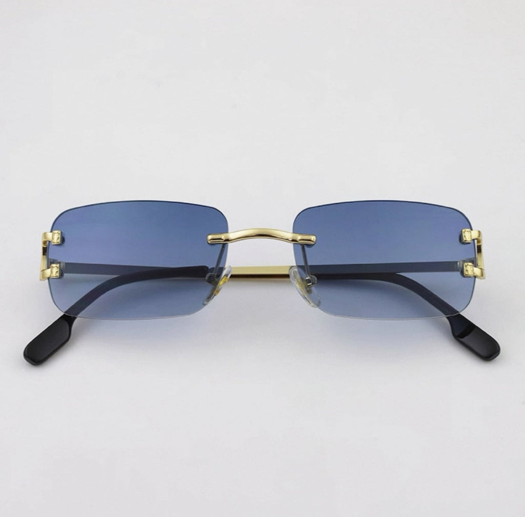 Narrow-Frame Rimless Sunglasses