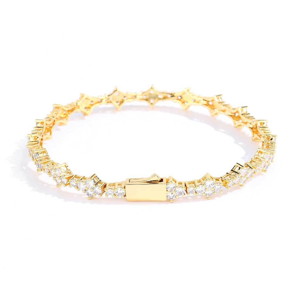 【grt65】Iced out triple cut tennis chain bracelet
