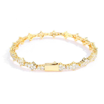 【grt65】Iced out triple cut tennis chain bracelet