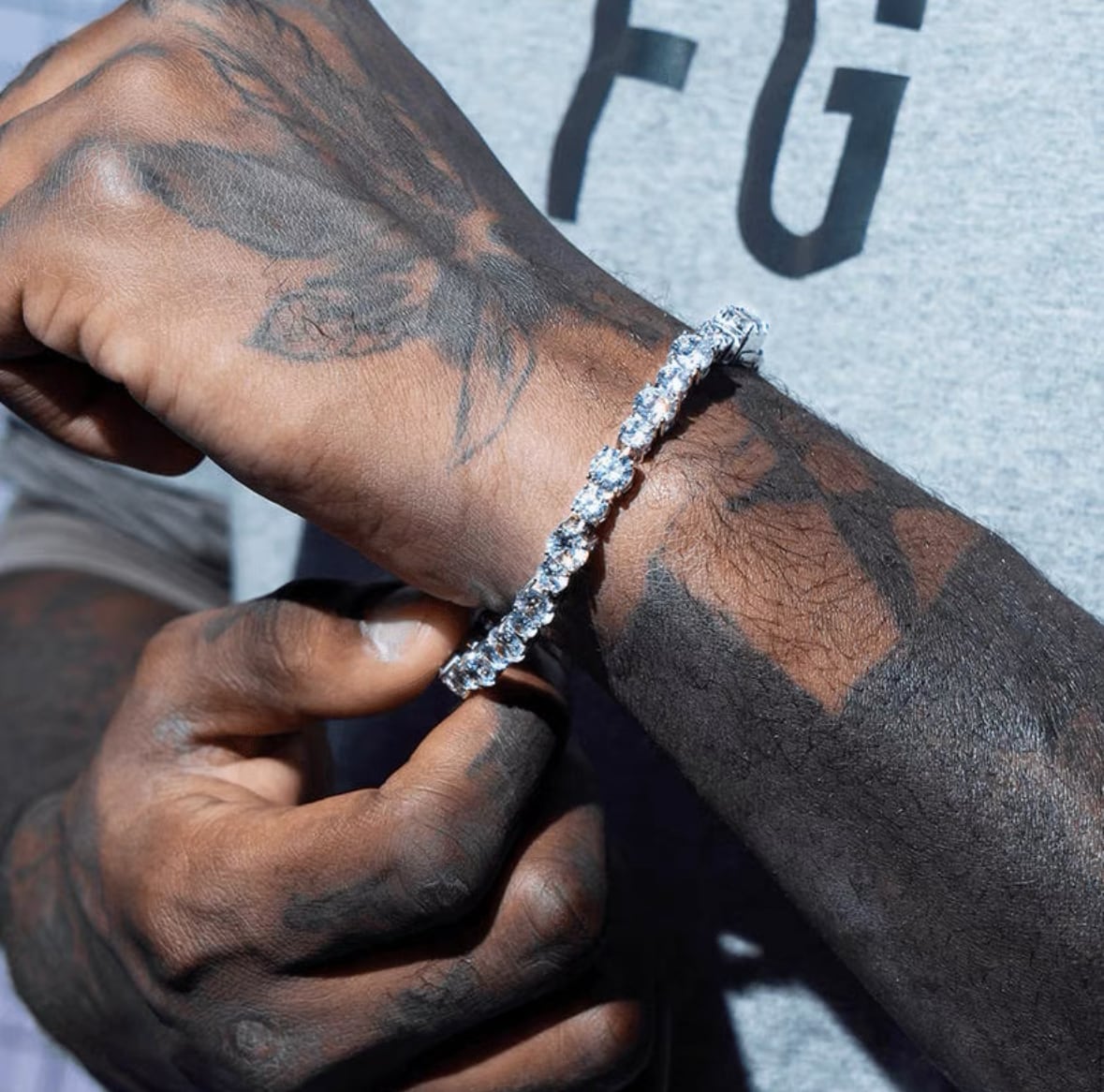 【grt03】Iced out Tennis Chain Bracelet
