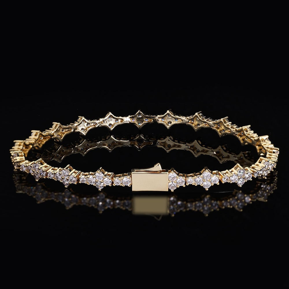 【grt65】Iced out triple cut tennis chain bracelet