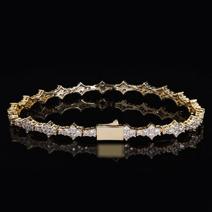 【grt65】Iced out triple cut tennis chain bracelet