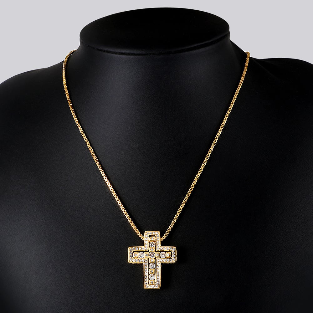 【grt11】Zirconia Cross Necklace