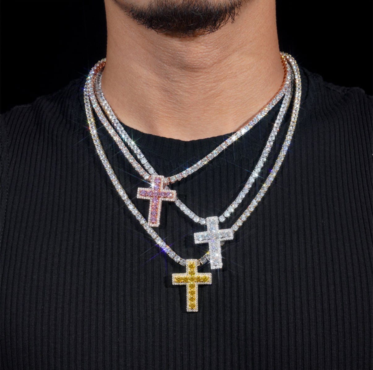【grt15】Luxury Moissanite Cross Pendant