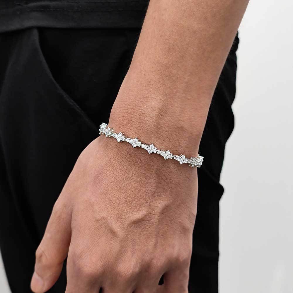【grt65】Iced out triple cut tennis chain bracelet