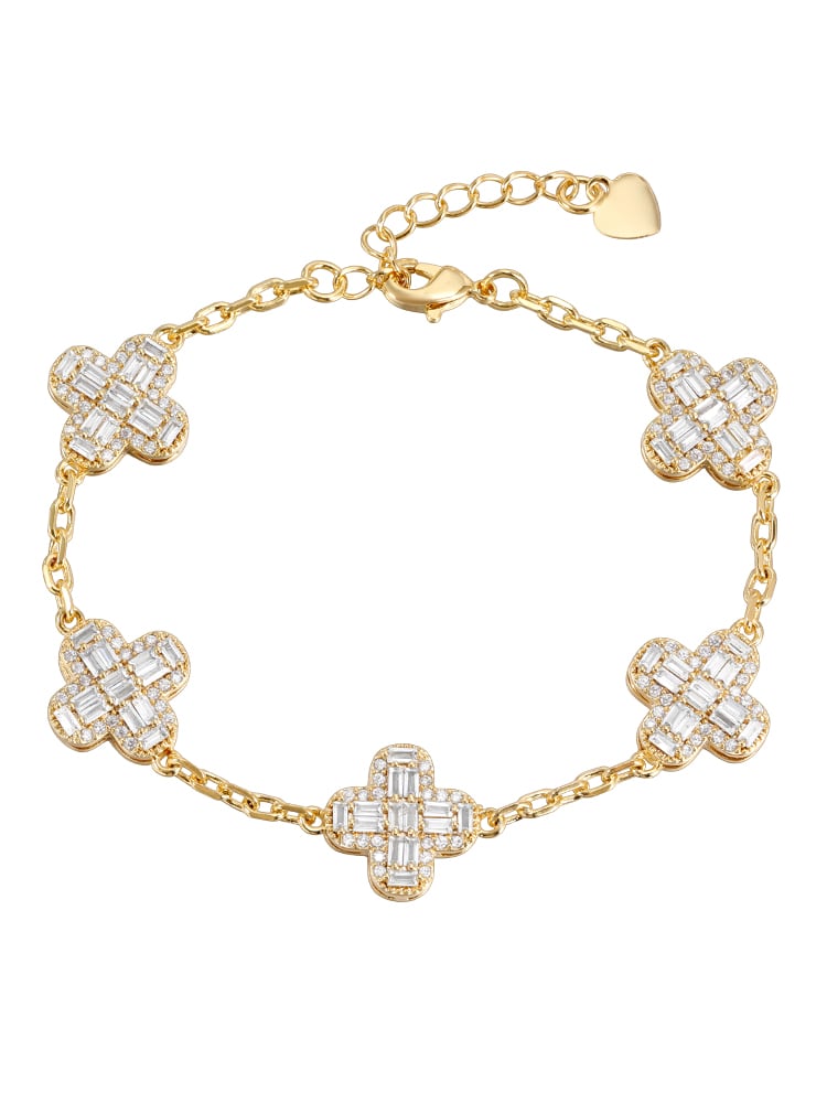 Iced out luxury clover bracelet