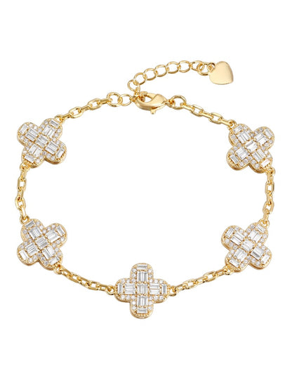 Iced out luxury clover bracelet