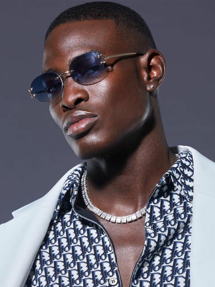 Narrow-Frame Rimless Sunglasses