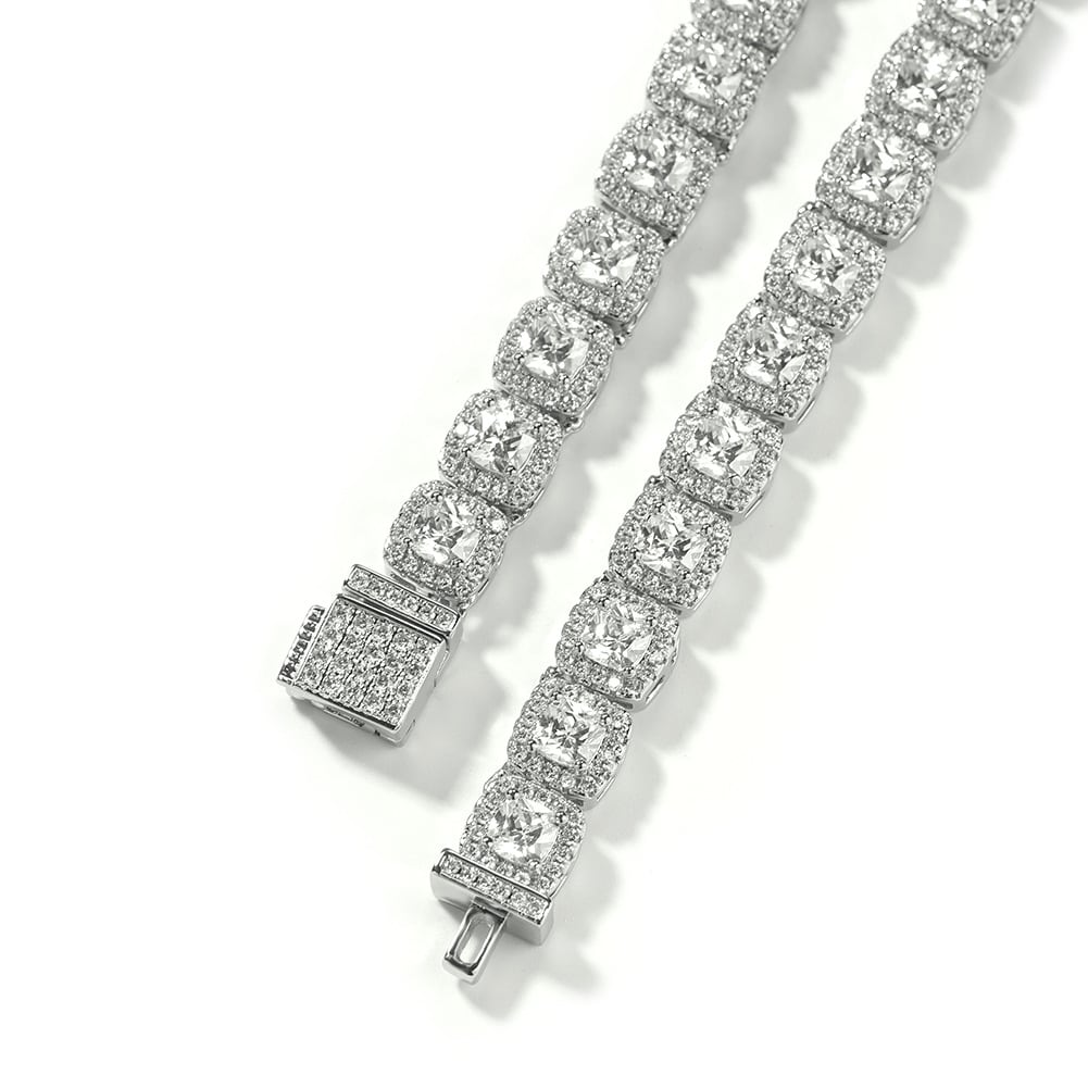【grt38】Baguette Tennis Chain Necklace (7mm)