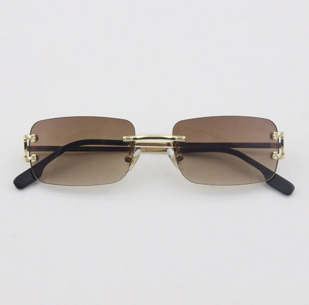 Narrow-Frame Rimless Sunglasses