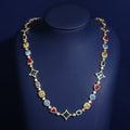 【grt66】Iced out Gemstone Necklace