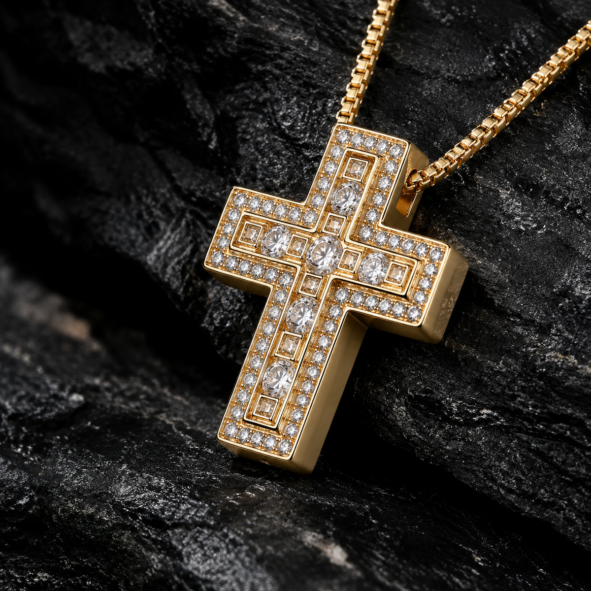 【grt11】Zirconia Cross Necklace