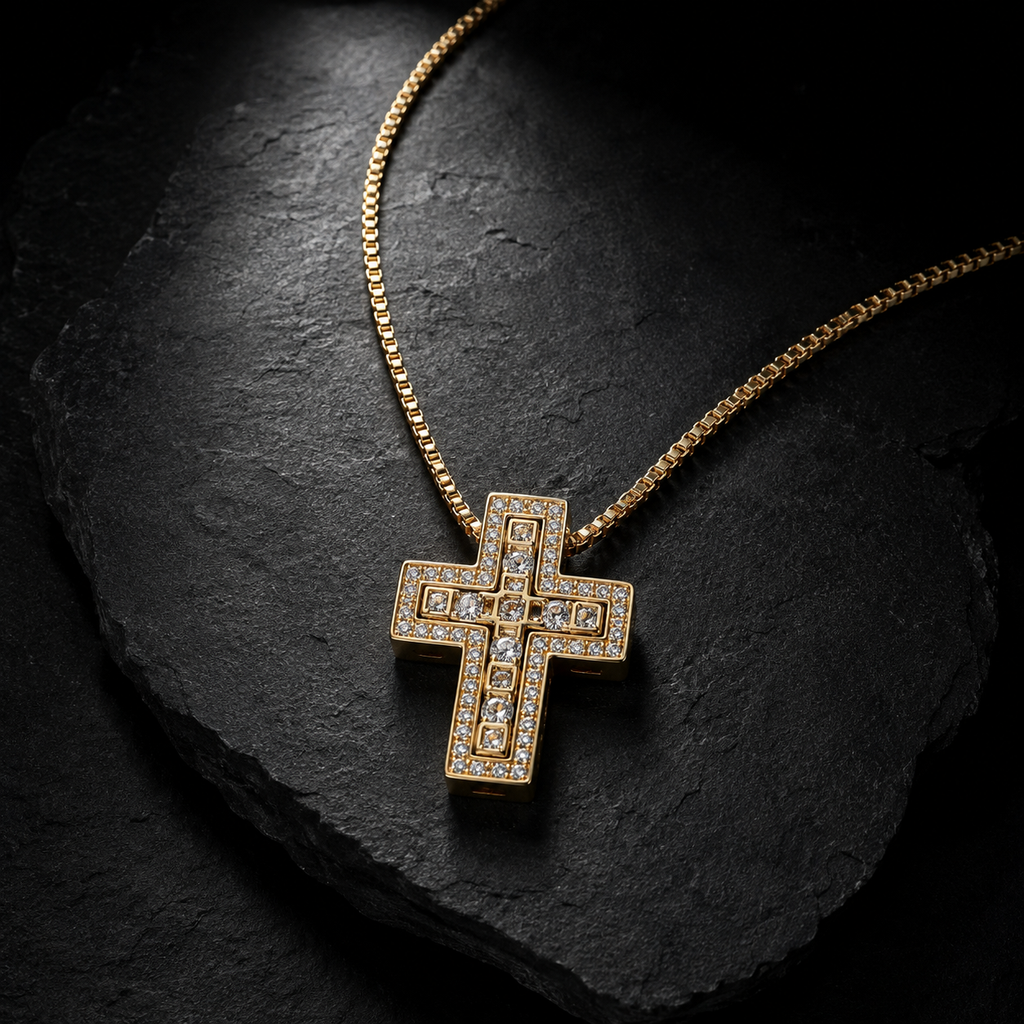 【grt11】Zirconia Cross Necklace