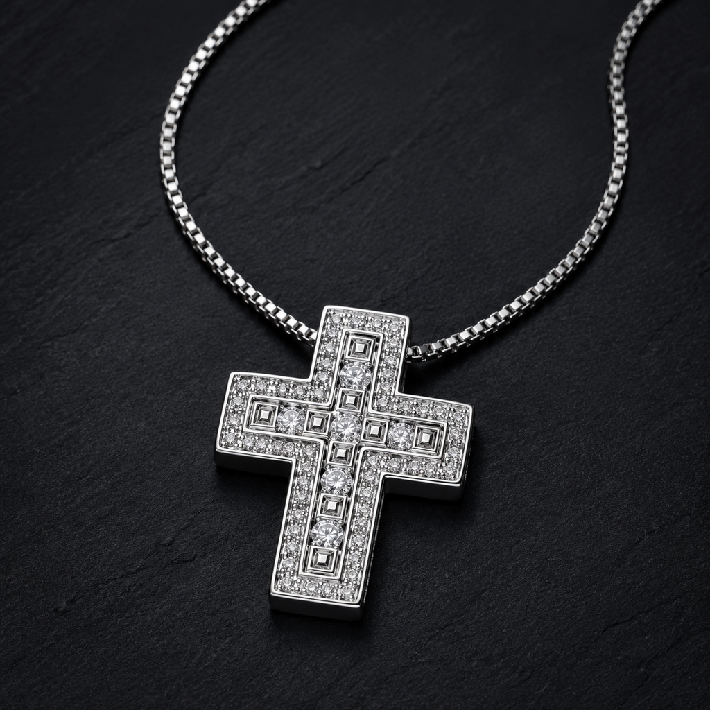 【grt11】Zirconia Cross Necklace