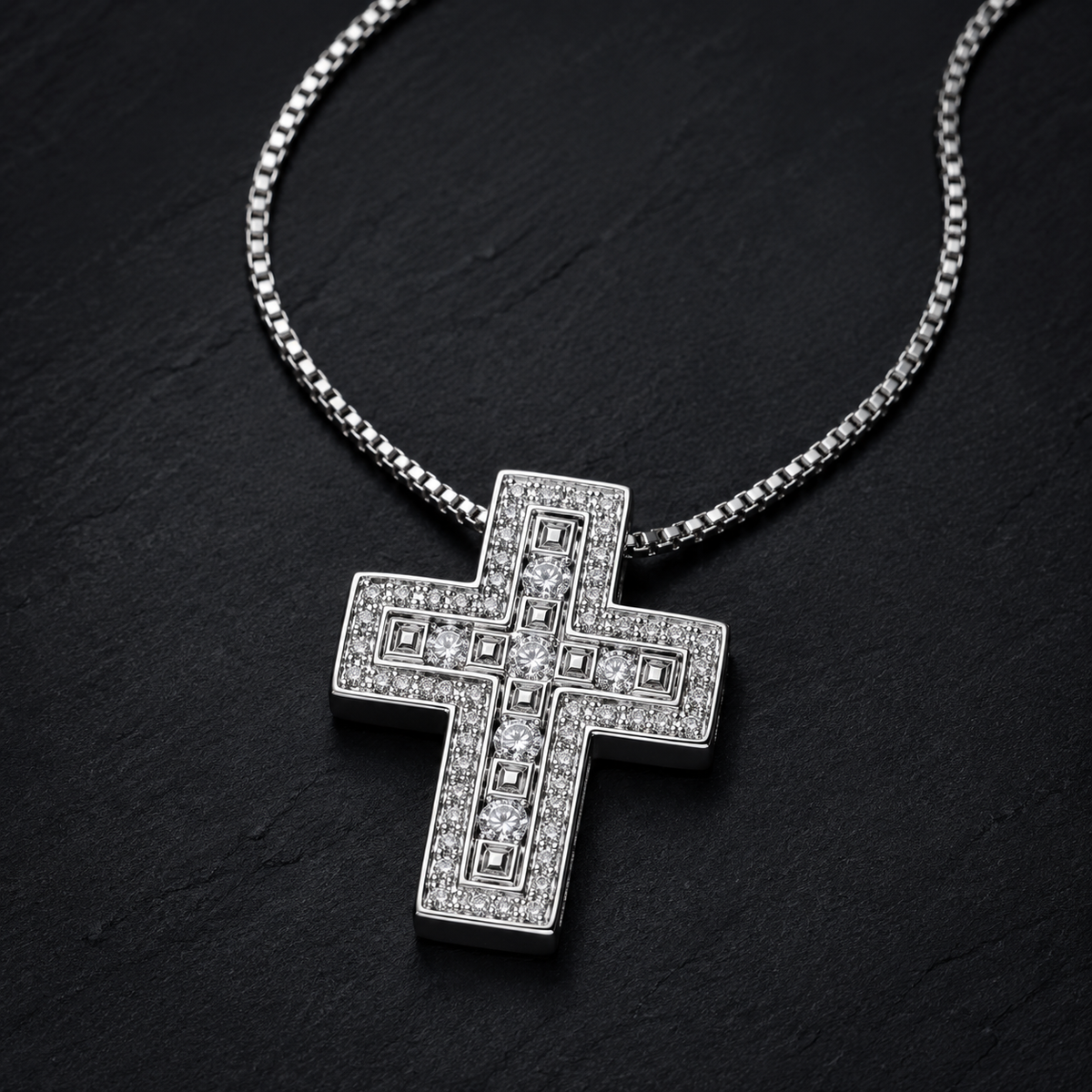 【grt11】Zirconia Cross Necklace