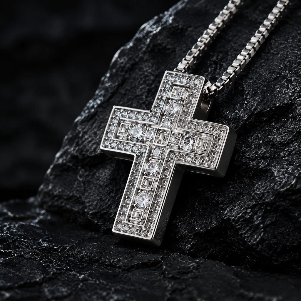 【grt11】Zirconia Cross Necklace