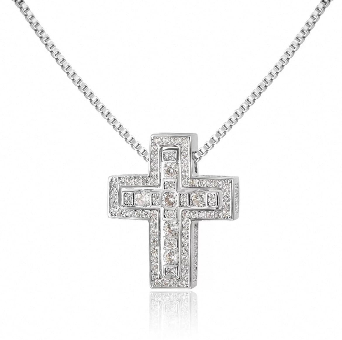 【grt11】Zirconia Cross Necklace