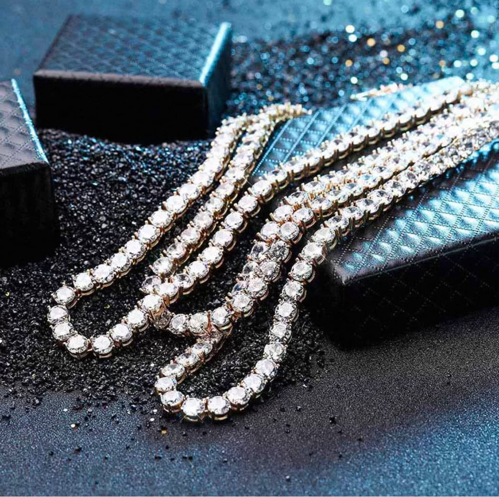 【grt23】Moissanite Tennis Chain Necklace (3mm）