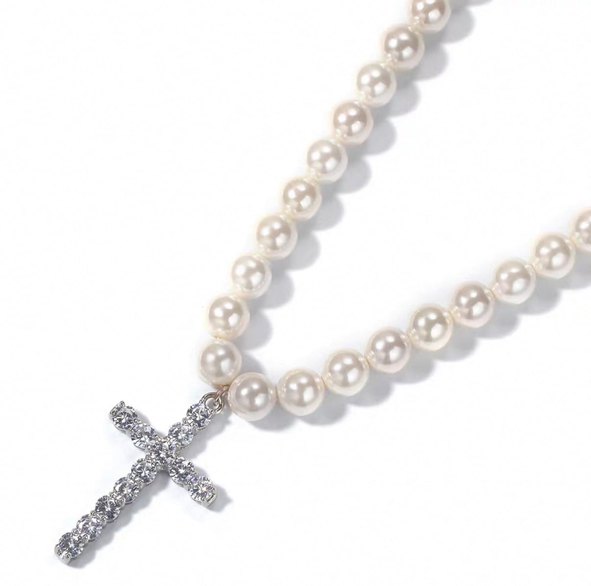 【grt59】Pearl Cross Necklace