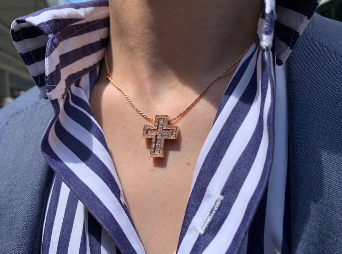 【grt11】Zirconia Cross Necklace