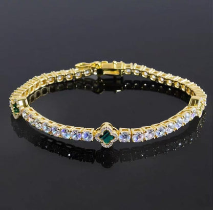 【grt44】Clover Tennis Chain Bracelet